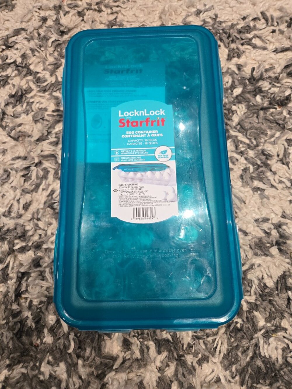 LocknLock Starfrit 18 Egg Container | Teal Blue